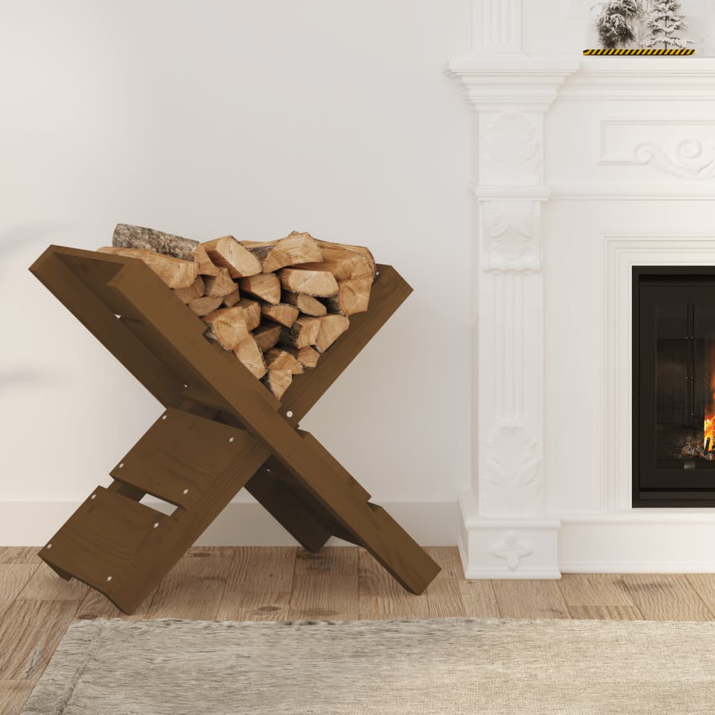 Vidaxl Houtblock Holder 47x39.5x48 cm Solid fyrretræ honningbrun