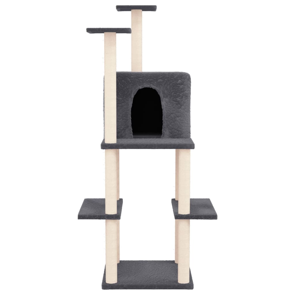 Vidaxl Cat møbler med sisal skrabe poster 144,5 cm mørkegrå