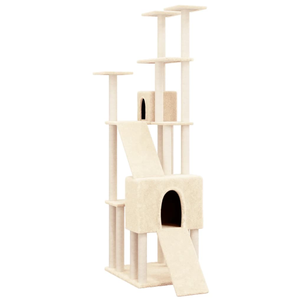 Vidaxl kattemøbler med sisal skraber stillinger 190 cm creme -farvet