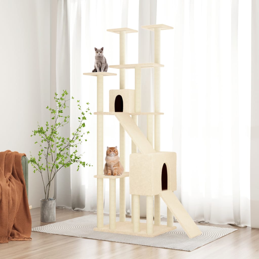 Vidaxl kattemøbler med sisal skraber stillinger 190 cm creme -farvet