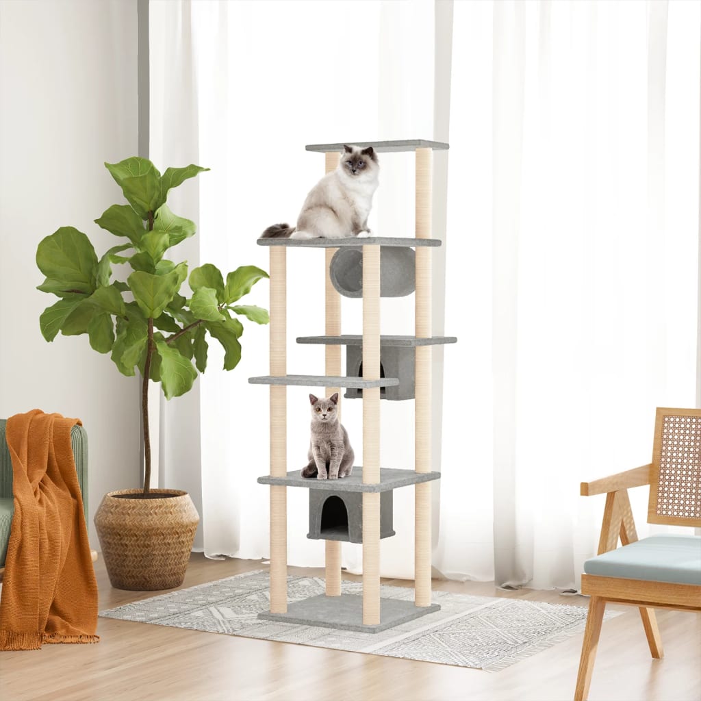 Vidaxl kattemøbler med sisal skraber stillinger 169 cm lysegrå