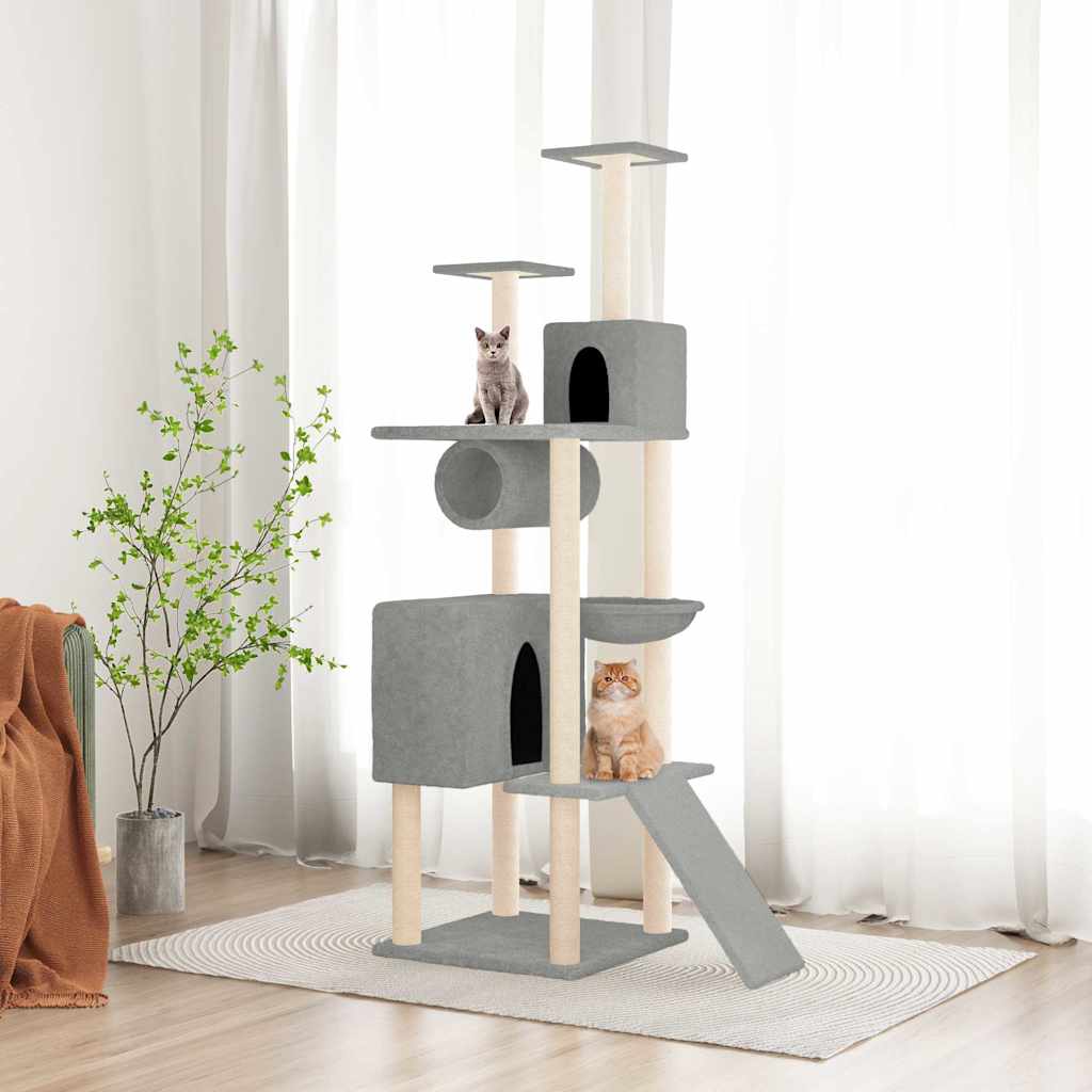 Vidaxl kattemøbler med sisal skrabe poster 168 cm lysegrå