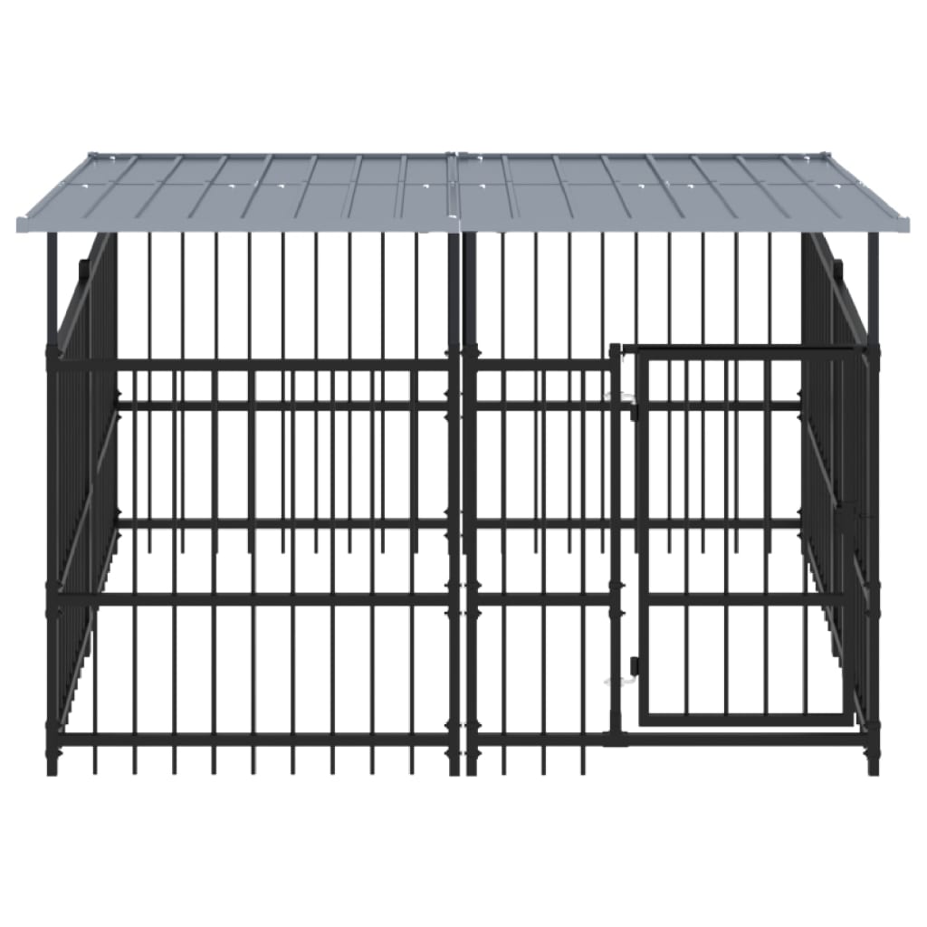 Vidaxl Dog Kennel med tag 3,75 m² stål