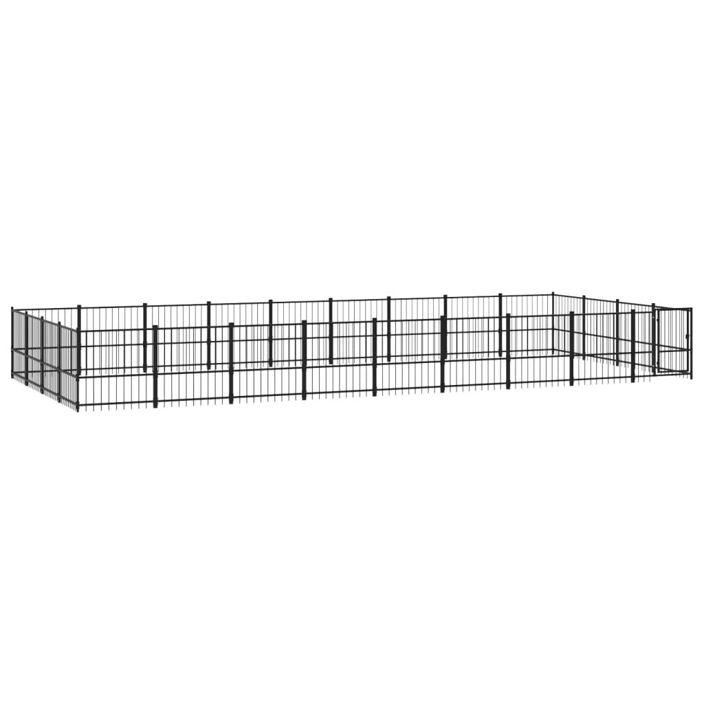 Vidaxl Dog Kennel til udenfor 33,87 m² stål