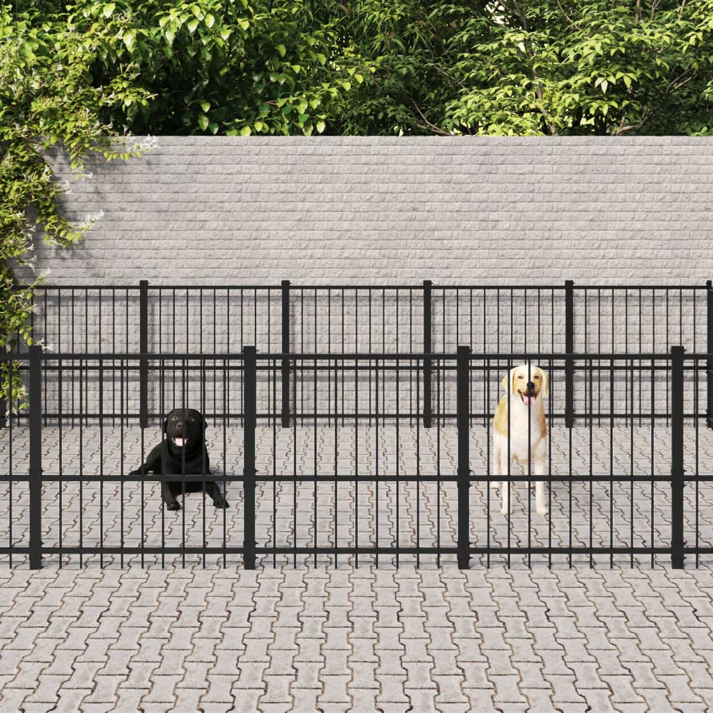 Vidaxl Dog Kennel til udenfor 33,87 m² stål
