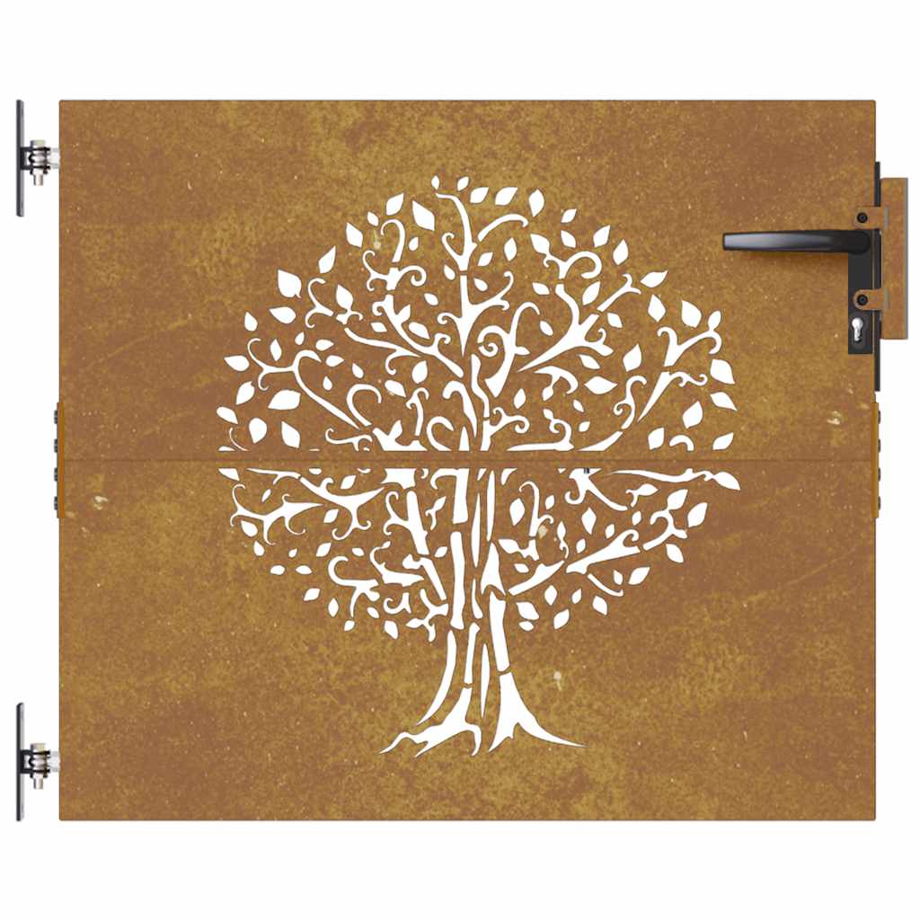Vidaxl Poort 85x100 cm Trædesign Cortenstaal