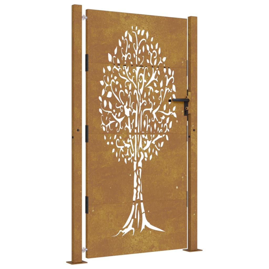 Vidaxxl port 105x180 cm trædesign corten stål