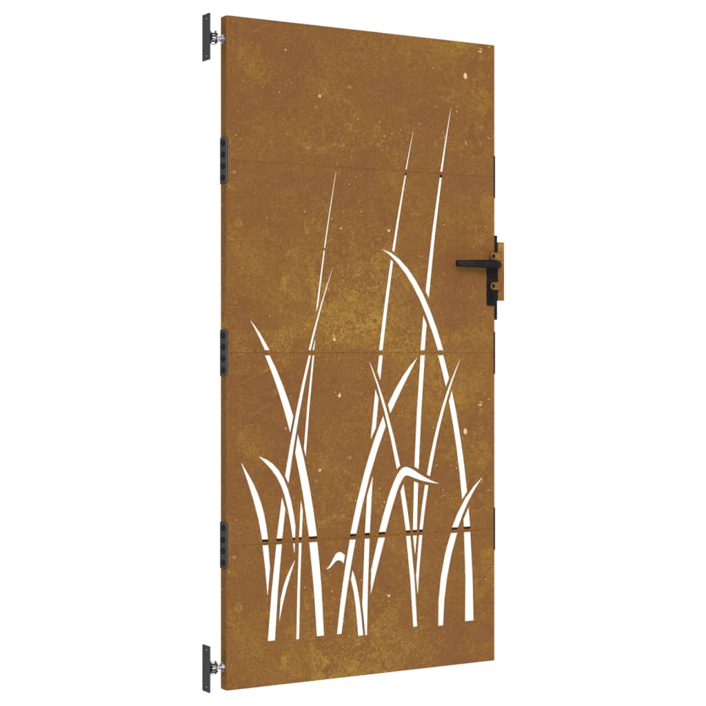 Vidaxxl låge 85x175 cm græsdesign cortenstål