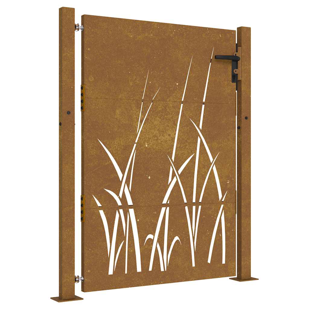Vidaxxl låge 100x125 cm græsdesign cortenstål