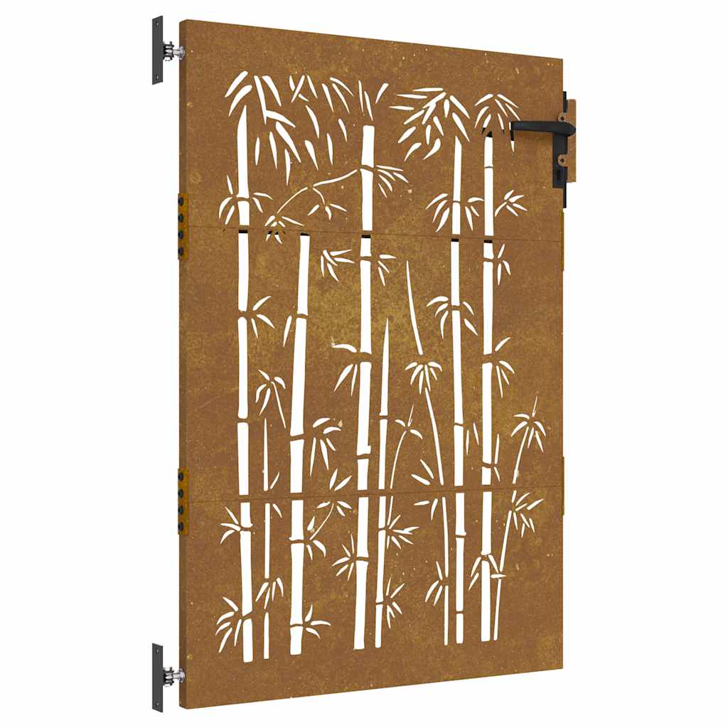 Vidaxxl Gate 85x125 cm bambus design Corten Steel