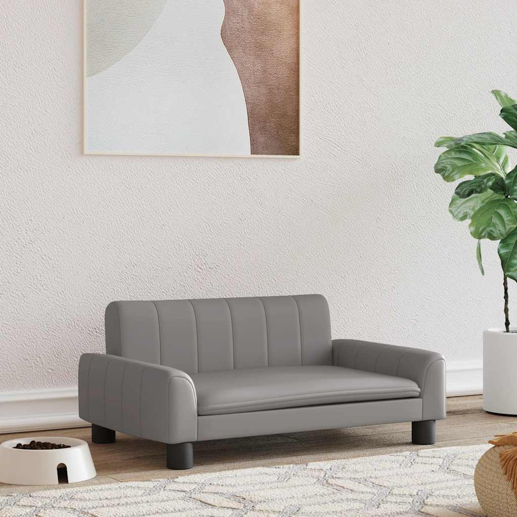 VidaXL hundeseng 70x45x30 cm kunstlæder grå