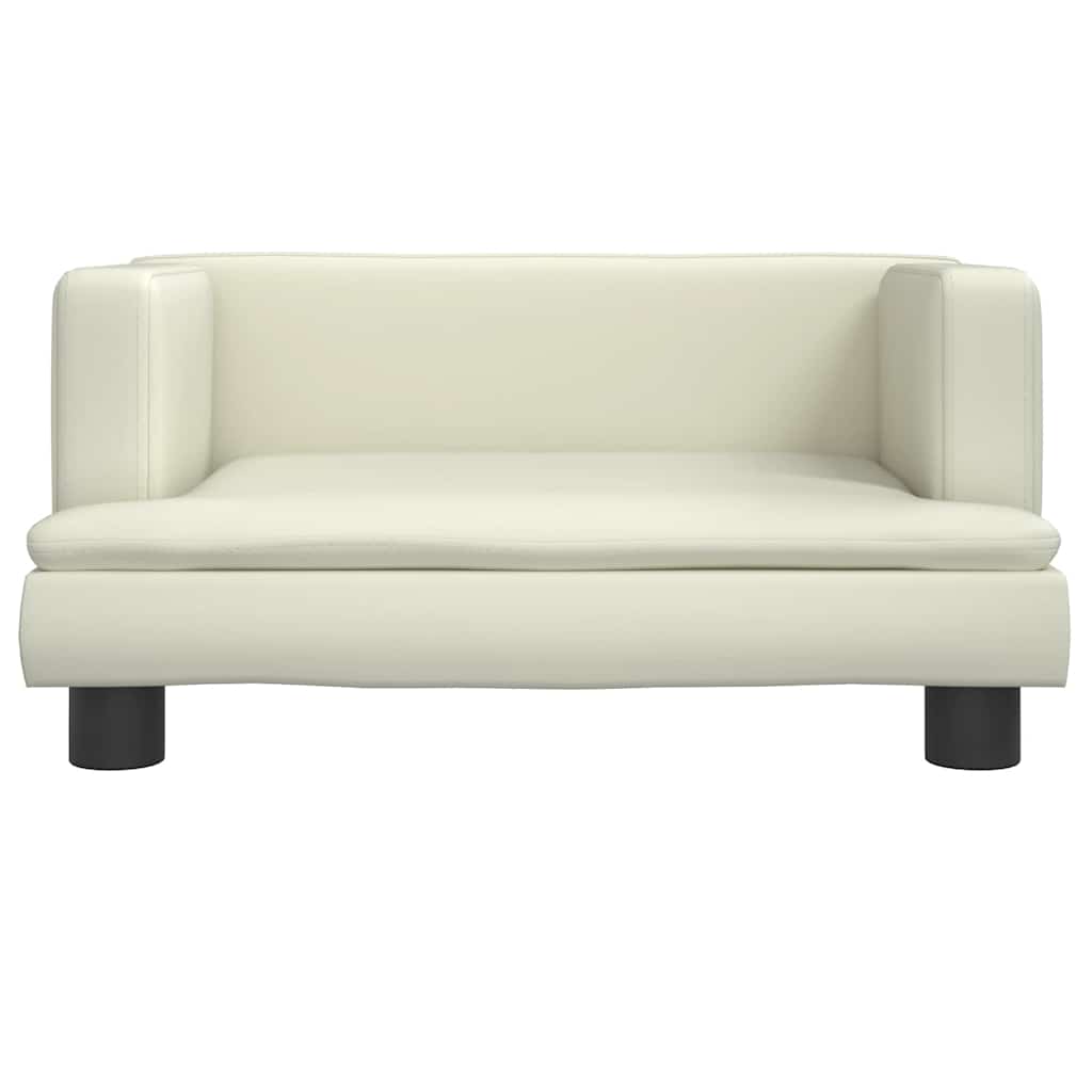 VIDAXXL HUND BED 60X40X30 cm Kunstig lædercreme-farvede