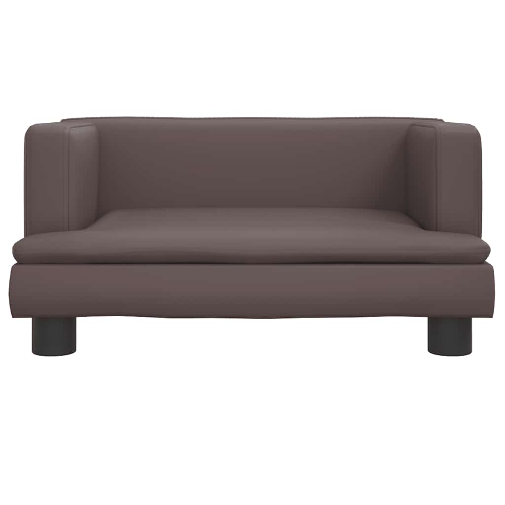 VIDAXXL HUND BED 60X40X30 CM Kunstig læderbrun
