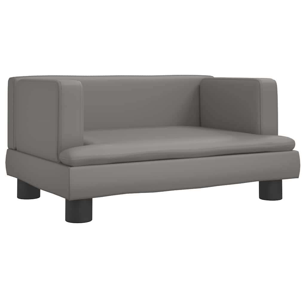 VIDAXXL HUND BED 60X40X30 cm Kunstig lædergrå