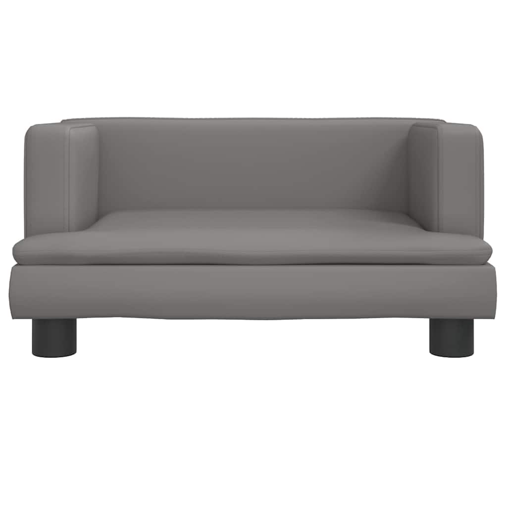 VIDAXXL HUND BED 60X40X30 cm Kunstig lædergrå