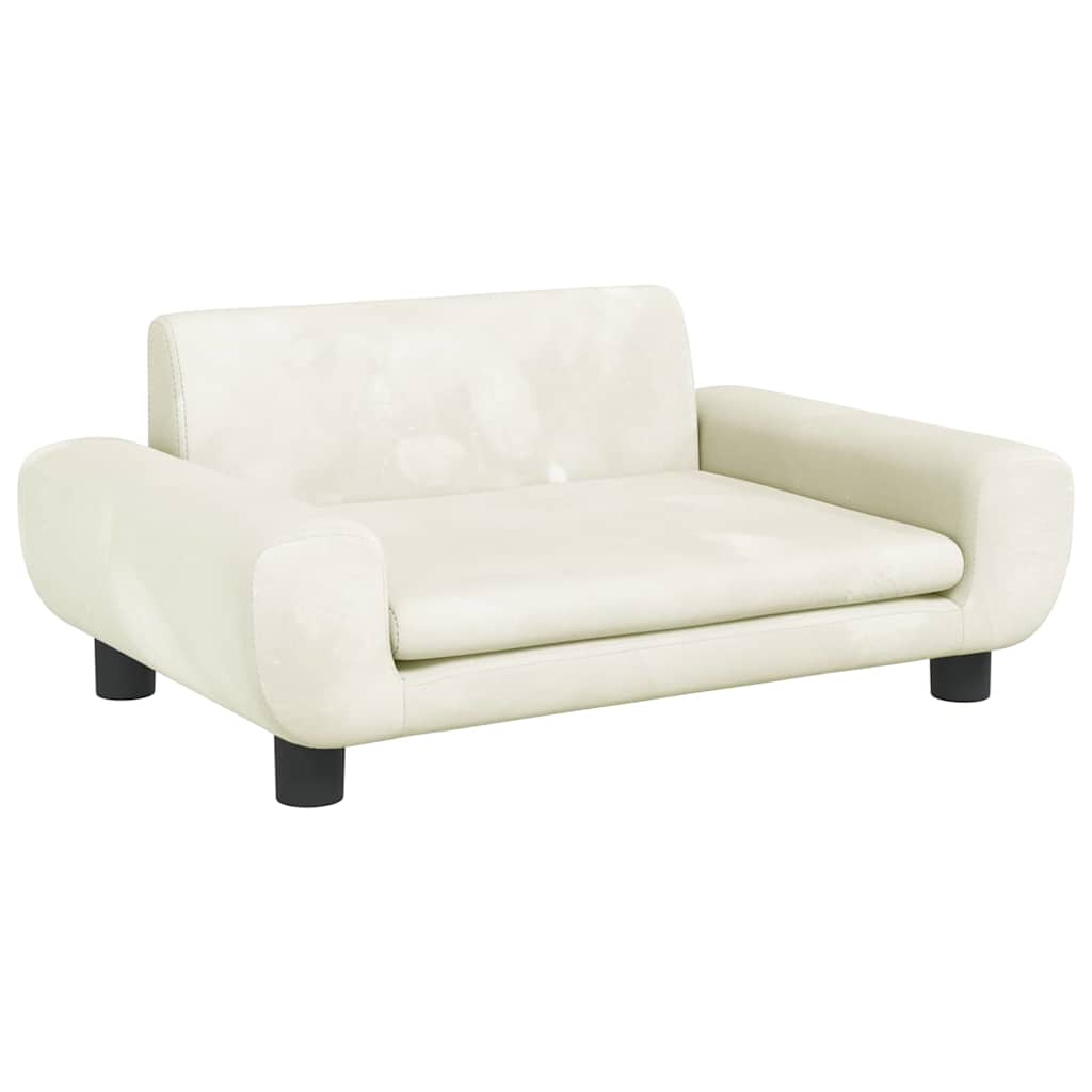 VIDAXXL Dog seng 70x45x33 cm fløjlcreme farvet