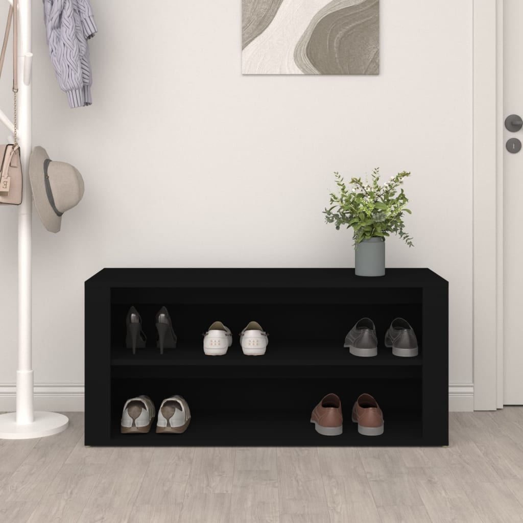 Vidaxl Shoe Rack 100x35x45 cm Property Wood Black