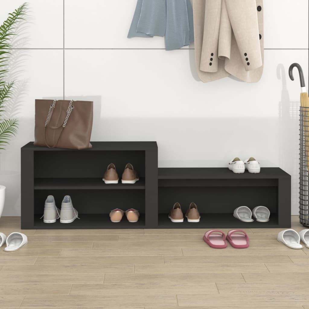 Vidaxl Shoe Cabinet 150x35x45 cm Property Wood Black