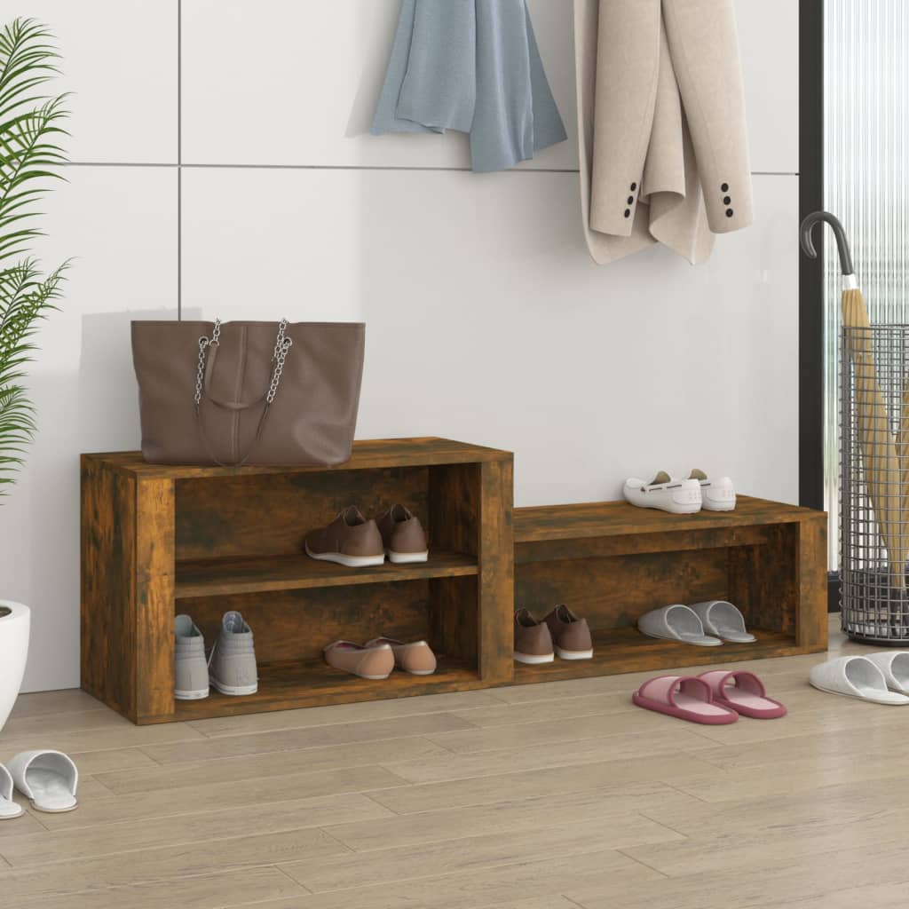 Vidaxl Shoe Cabinet 150x35x45 cm Property Wood Røget eg Farvet