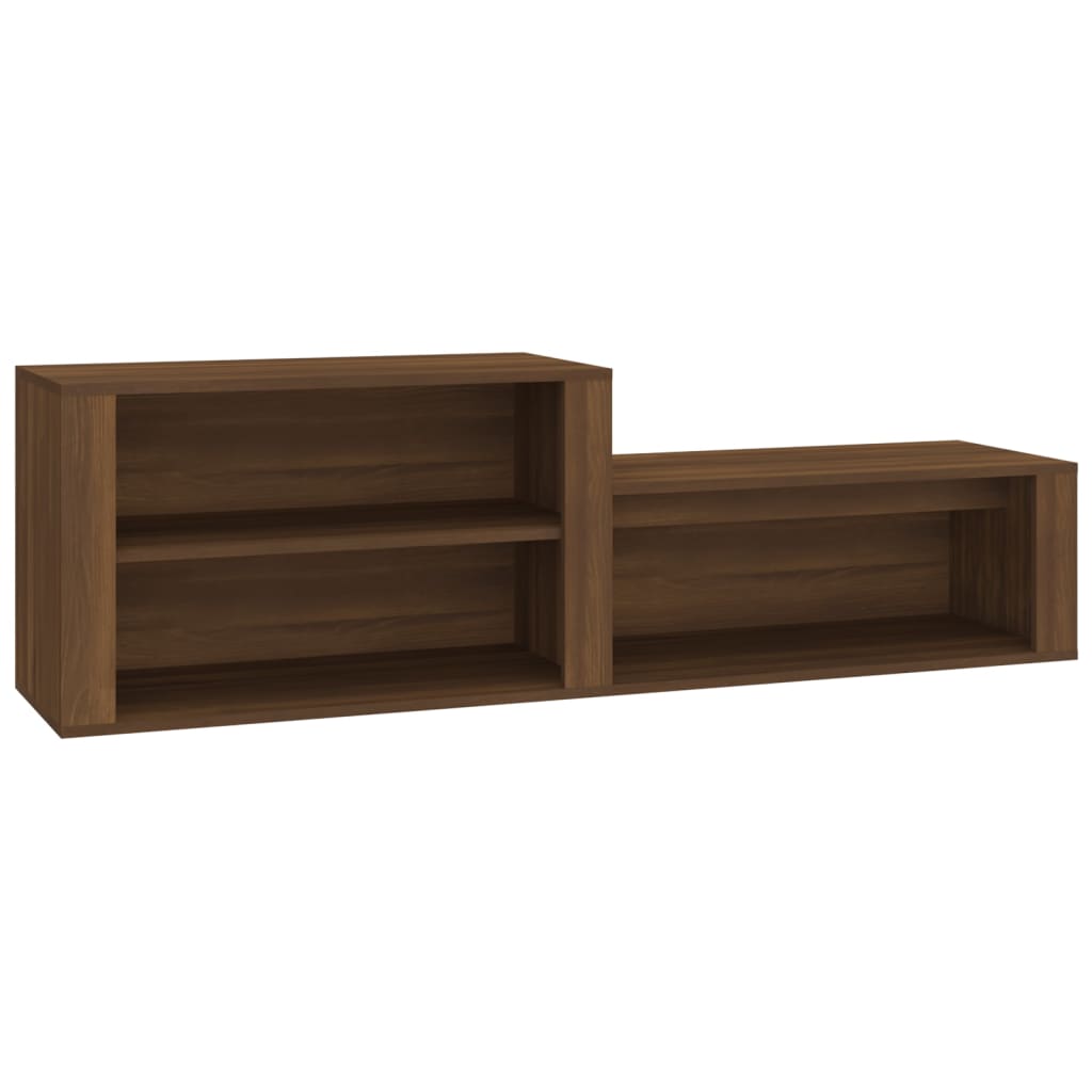 Vidaxl Shoe Cabinet 150x35x45 cm skåret træbrun eg farve