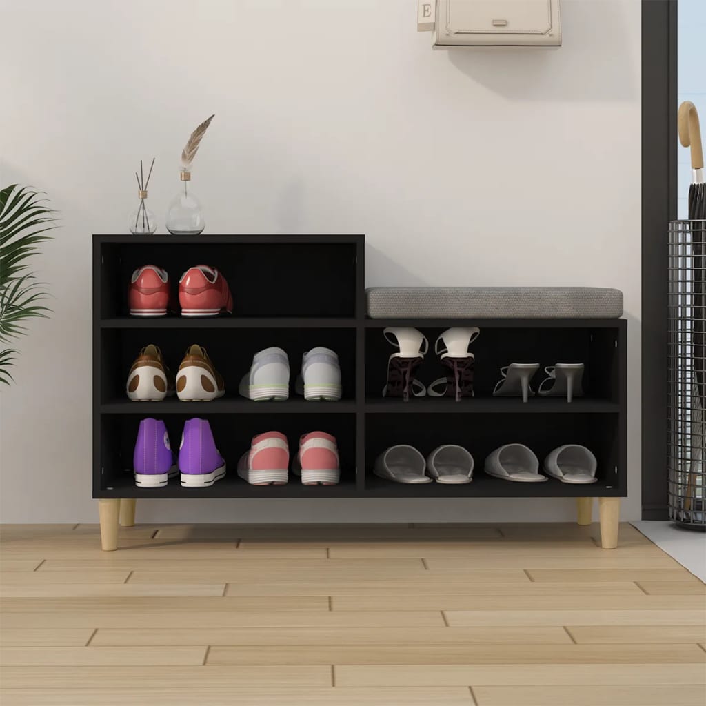 Vidaxl Shoe Cabinet 102x36x60 cm Property Wood Black