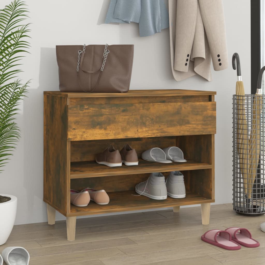 Vidaxl Shoe Cabinet 70x36x60 cm Property Wood Røget eg Farvet