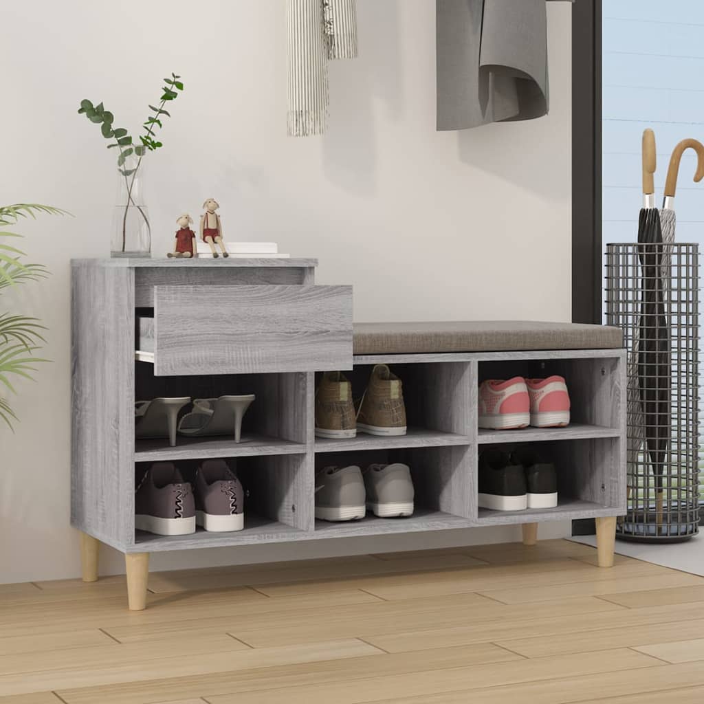 VidaXL skoskab 102x36x60 cm konstrueret træ sonoma grå