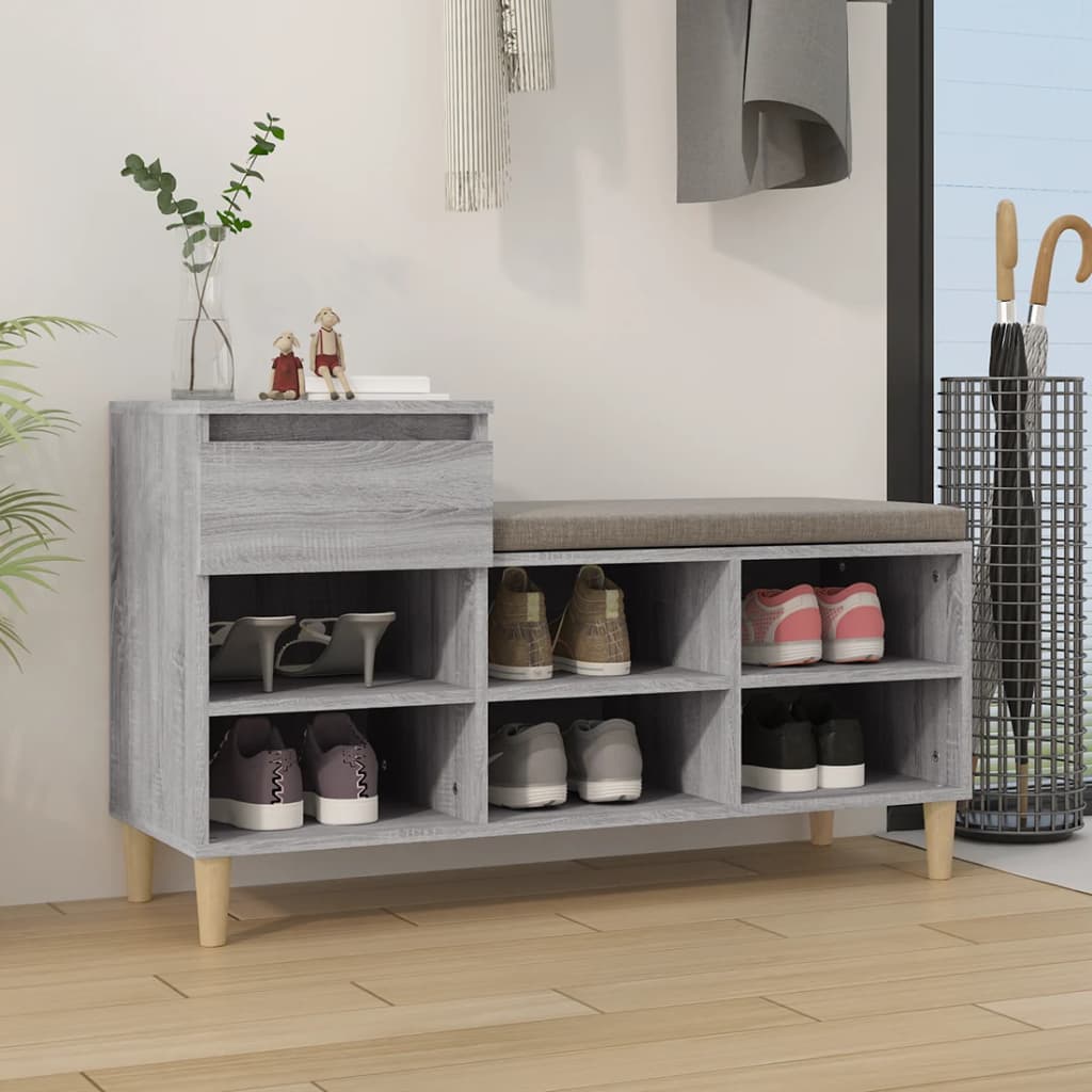VidaXL skoskab 102x36x60 cm konstrueret træ sonoma grå