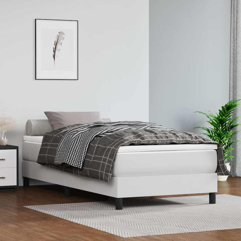 Vidaxl boxspring bed kunstleer wit 100x200 cm