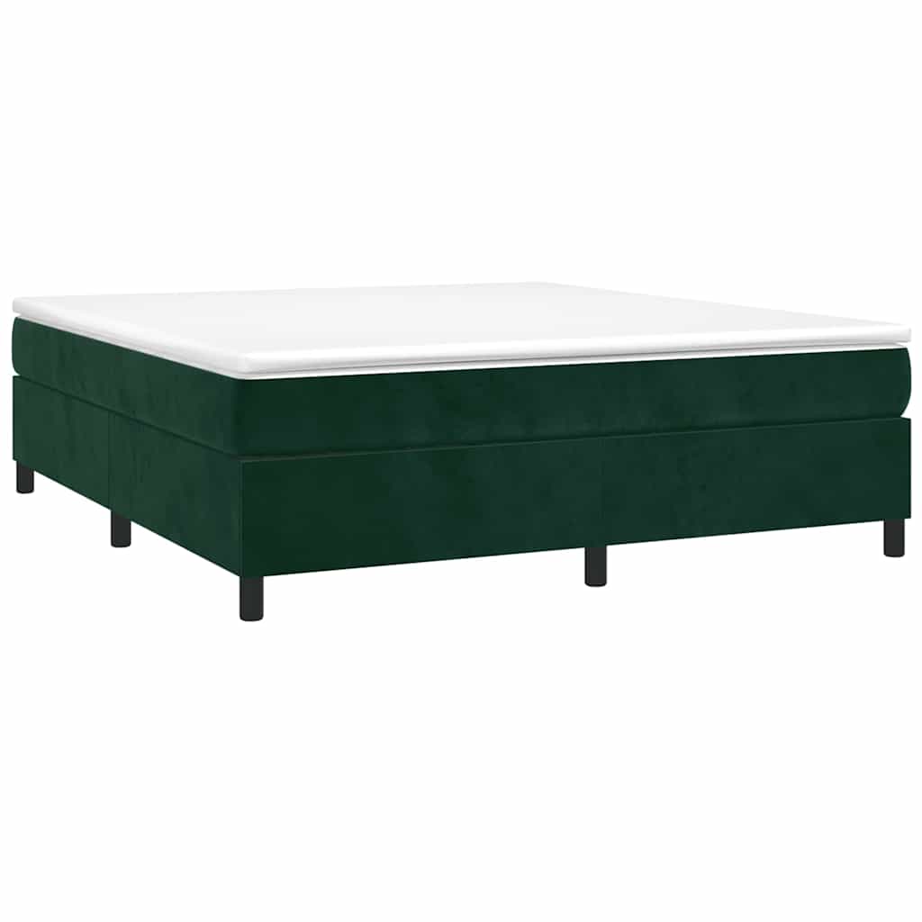 Vidaxl boxspring bed 160x200 cm fluweel donkergroen