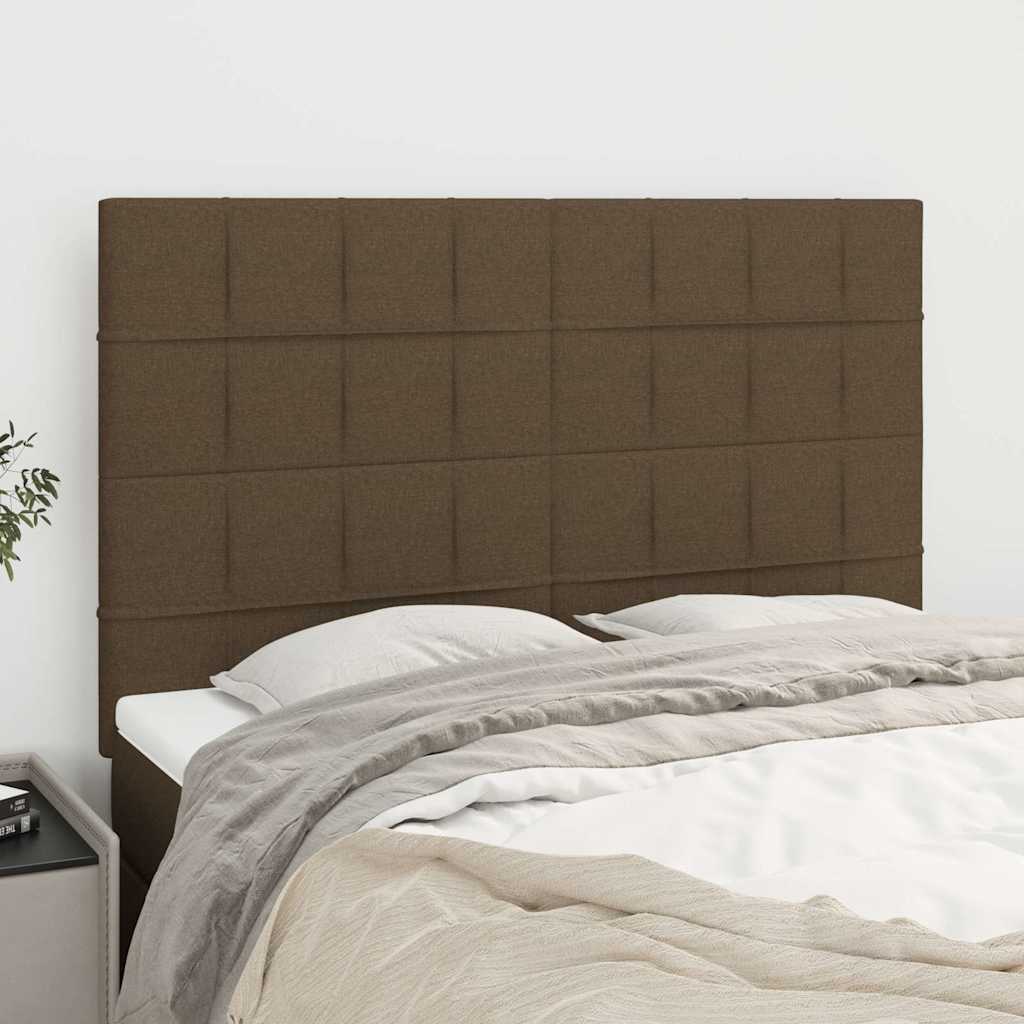 Vidaxl hoofdbord donkerbruin 144x5x118 128 cm stof