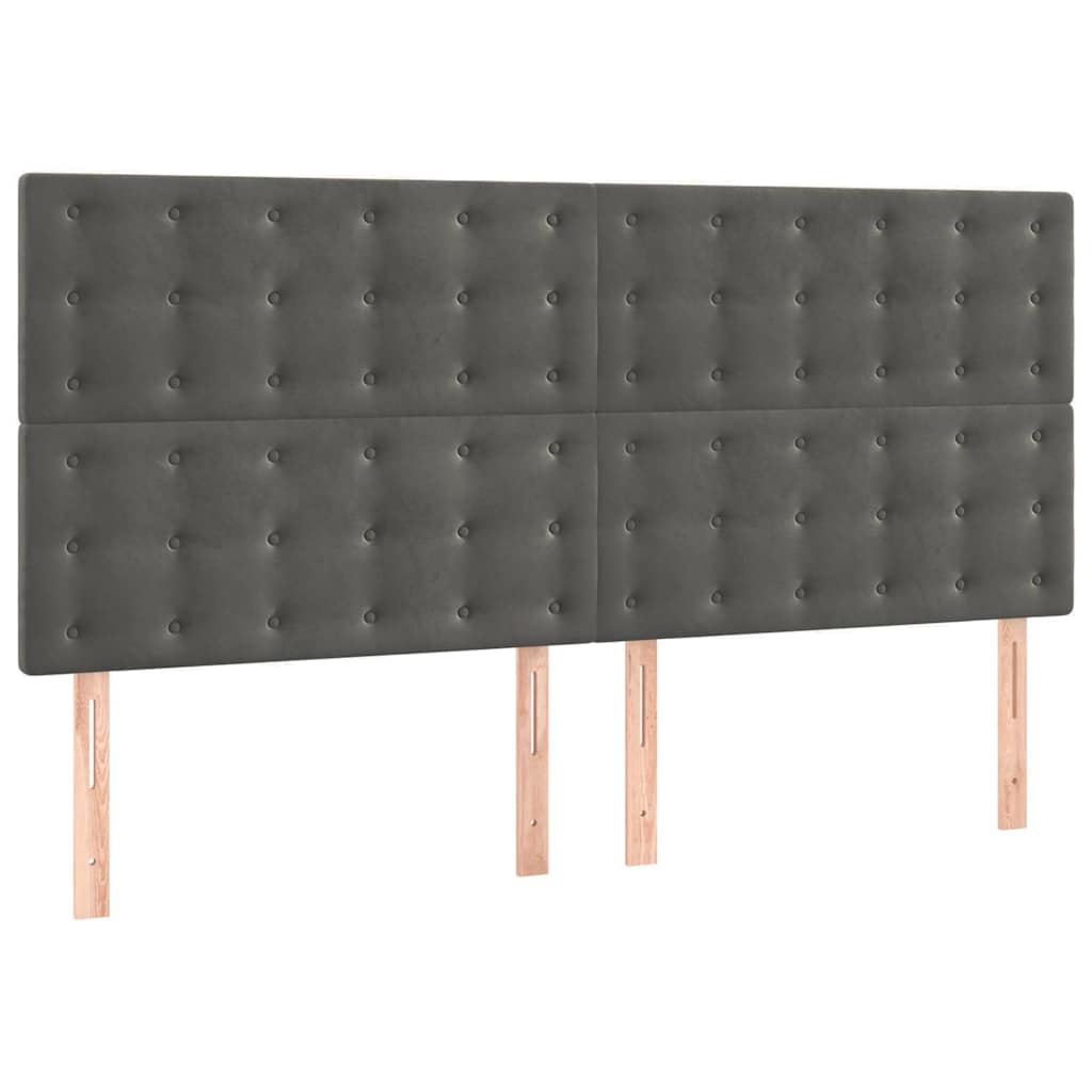 Vidaxl hoofdbord donkergrijs 160x5x118 128 cm fluweel