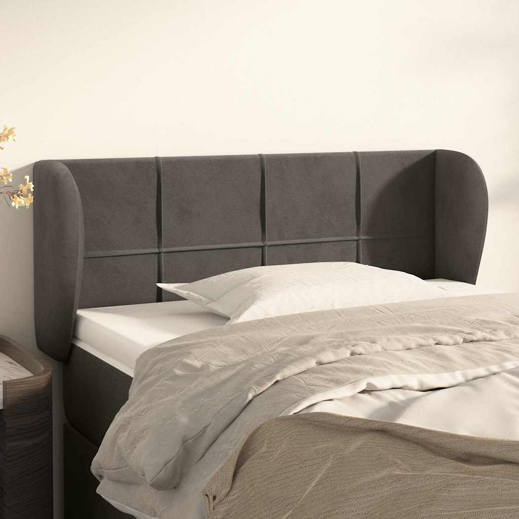 Vidaxl hoofdbord met randen 103x23x78 88 cm fluweel donkergrijs