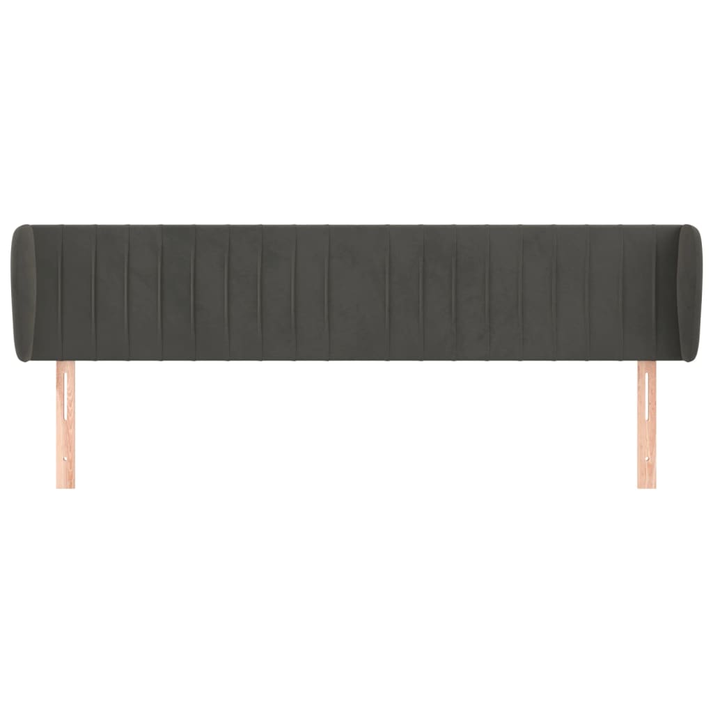Vidaxl hoofdbord met randen 163x23x78 88 cm fluweel donkergrijs