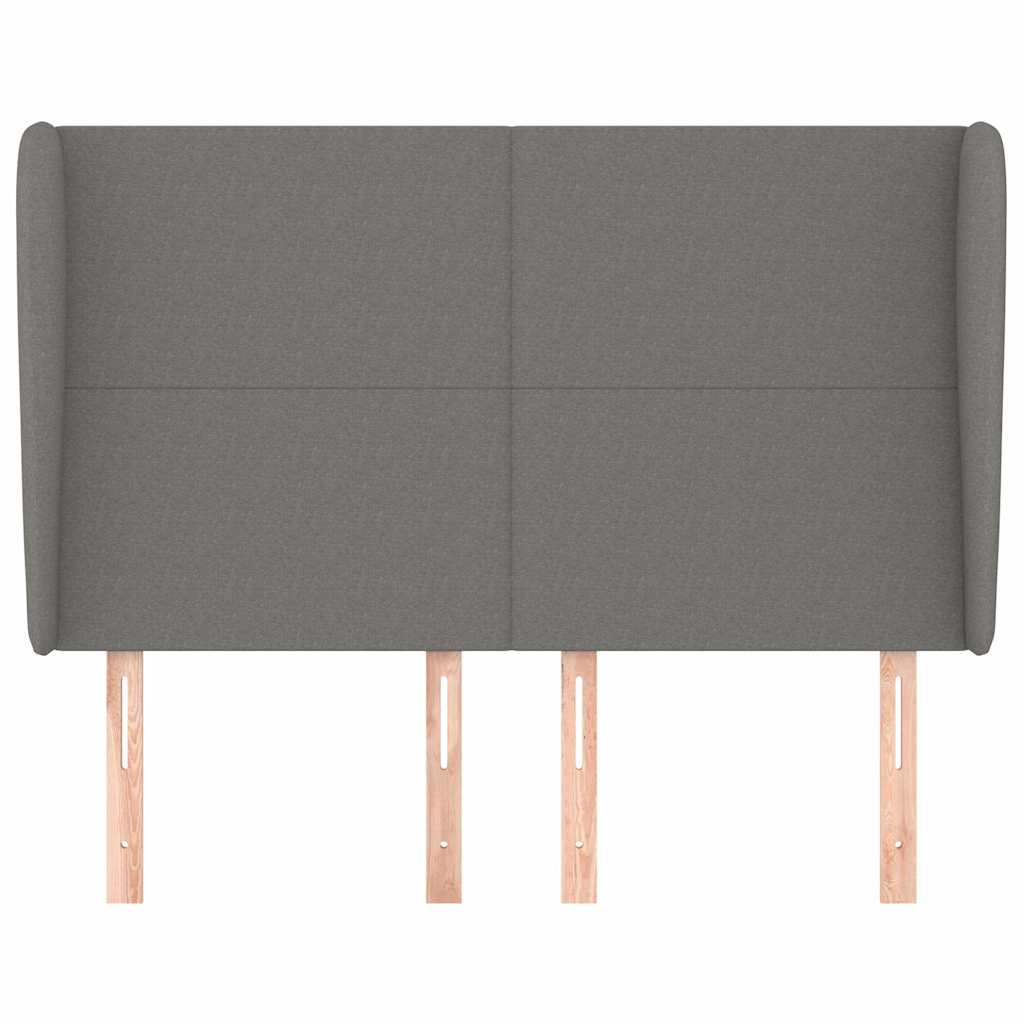 Vidaxl hoofdbord met randen 147x23x118 128 cm stof donkergrijs
