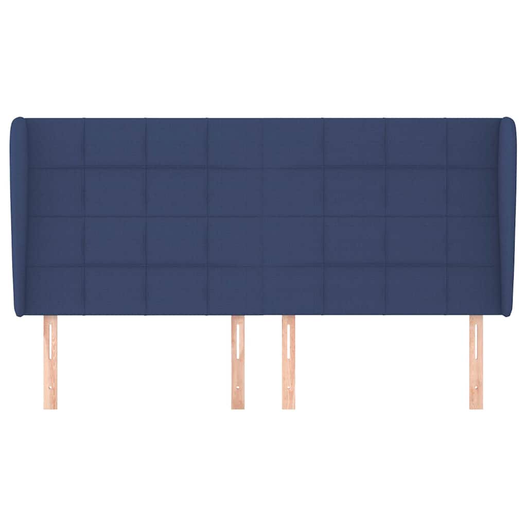 Vidaxl hoofdbord met randen 163x23x118 128 cm stof blauw