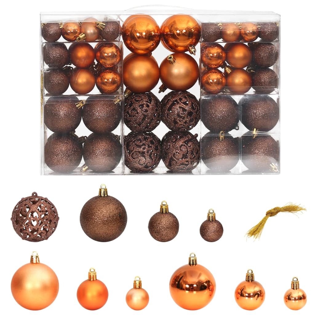 Vidaxl Christmas Balls 100 St 3 4 6 cm brun