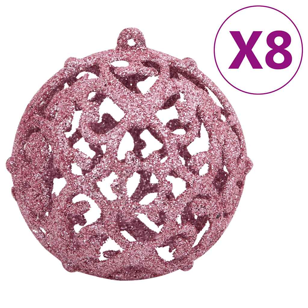 Vidaxl 111-delt julekuglesæt polystyren pink
