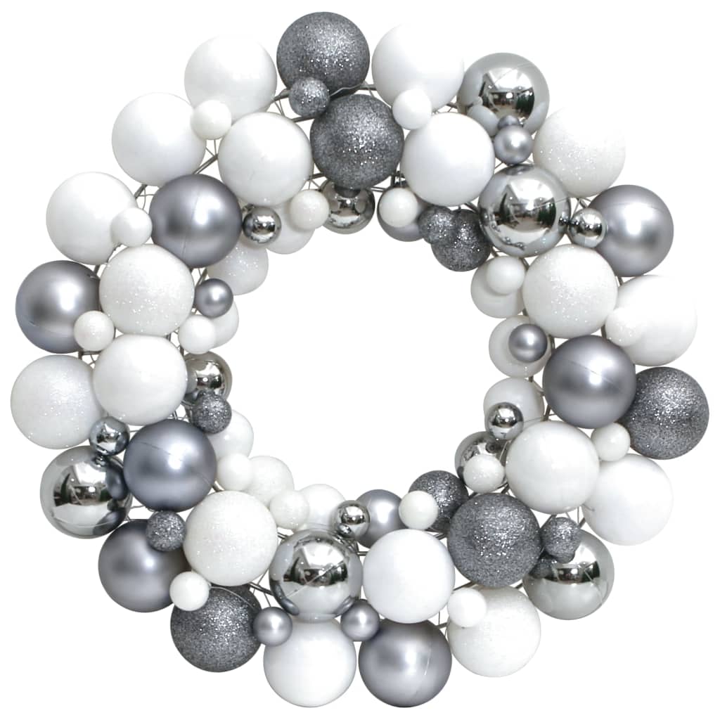 Vidaxl julekrans 45 cm polystyren hvid og grå