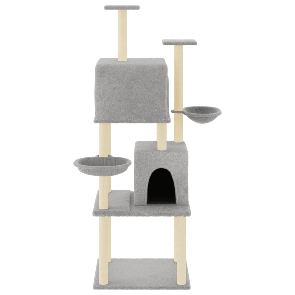 Vidaxl kattemøbler med sisal skrabe stolper 180 cm lysegrå