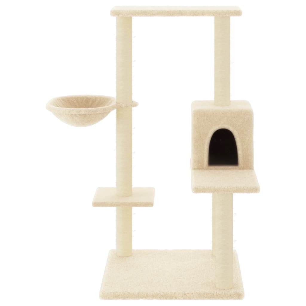 Vidaxl kattemøbler med sisal skrabe stolper 95 cm creme -farvet