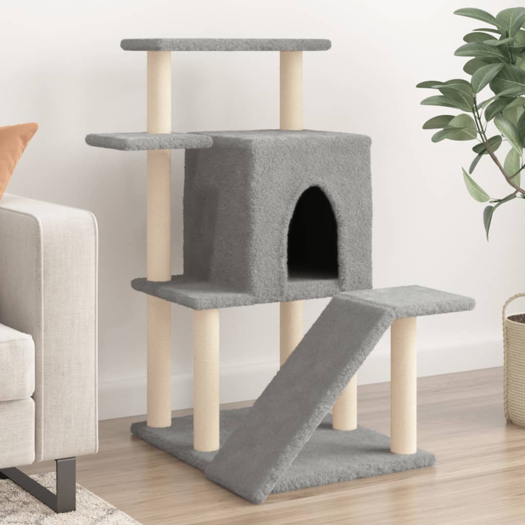 Vidaxl kattemøbler med sisal skrabe stolper 97 cm lysegrå