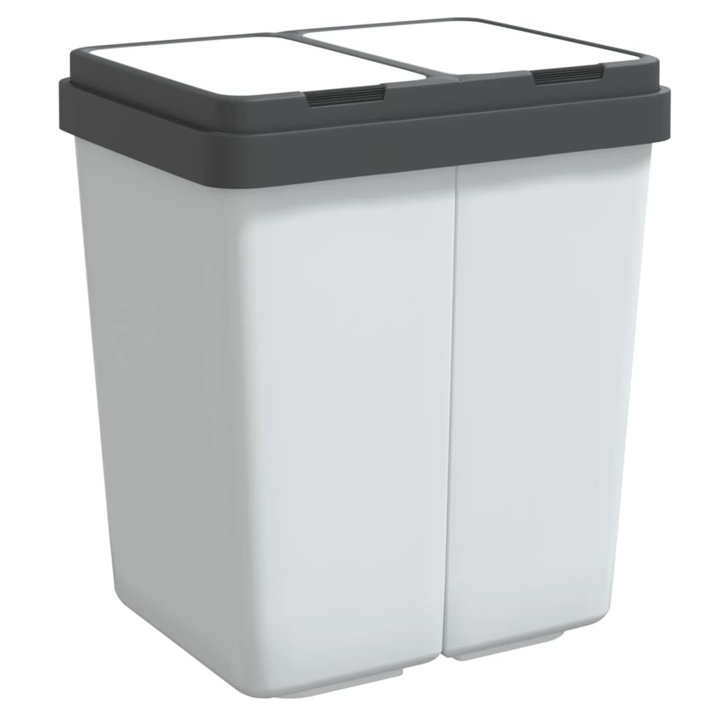 Vidaxl affald kan dobbelt 2x25 l hvid