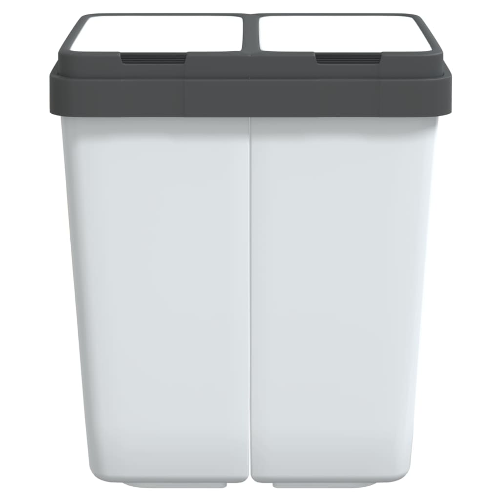 Vidaxl affald kan dobbelt 2x25 l hvid