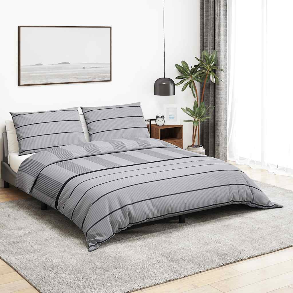 Vidaxl dyneoverbetaling sæt 140x200 cm bomuld grå