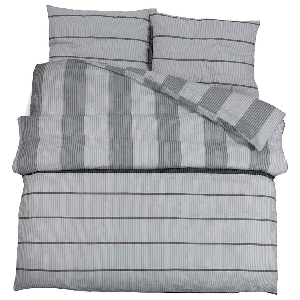 Vidaxl Duvet Crossing Set 225x220 cm bomuldsgrå