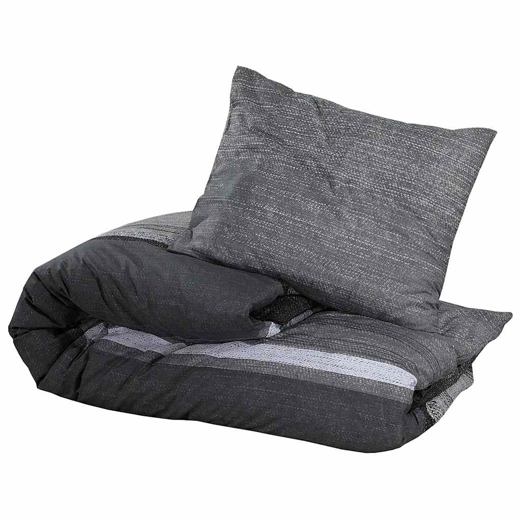 Vidaxl dyneoverbetaling sæt 140x200 cm bomuld mørkegrå