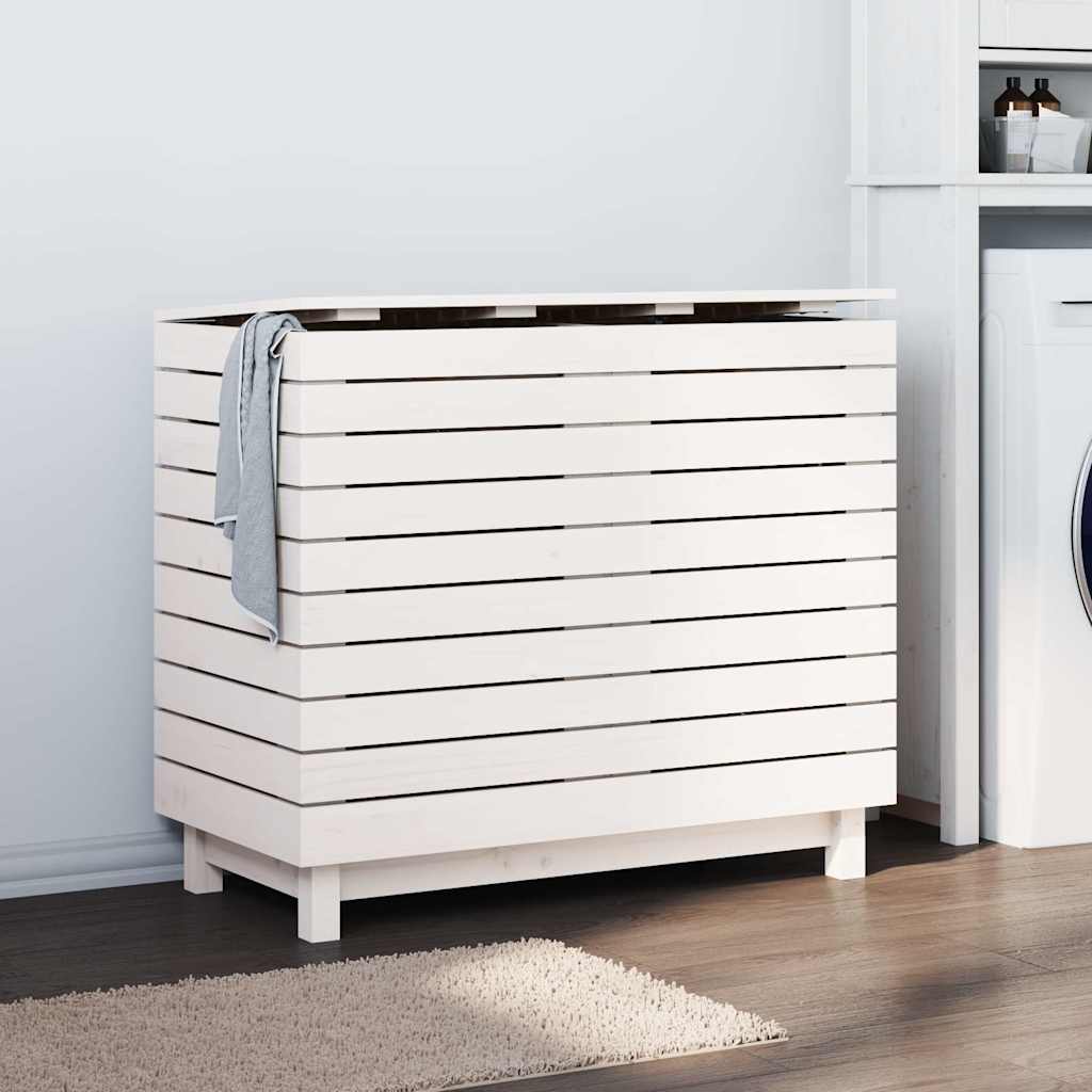Vidaxl vaskeri Kurv 88.5x44x76 cm Fast fyrretræ hvid
