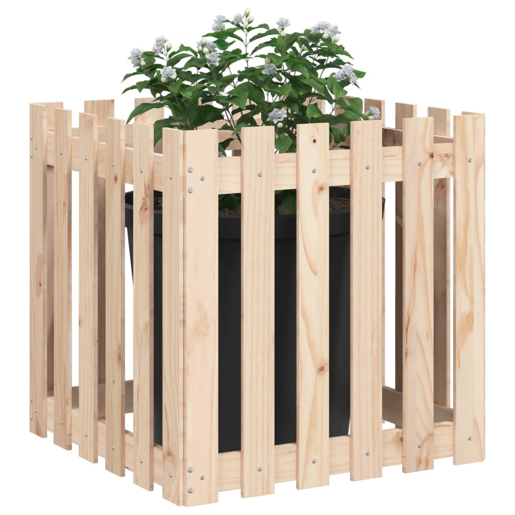 Vidaxx planter med hegndesign 60x60x60 cm fast fyrretræ