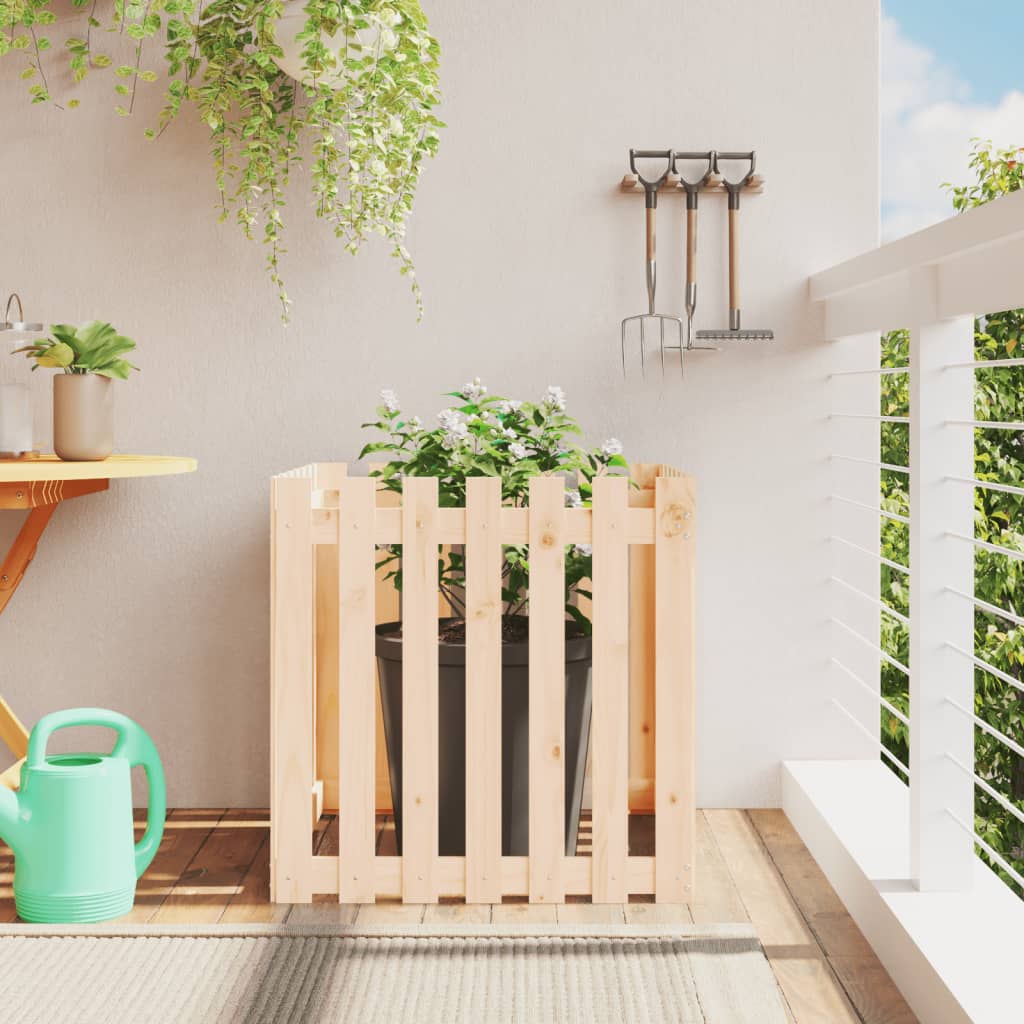 Vidaxx planter med hegndesign 70x70x70 cm fast fyrretræ